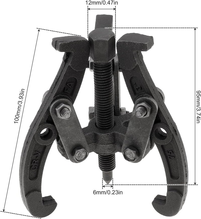 ChgImposs Multifunction Standard Carbon Steel 2 Jaw / 3 Jaw Bearing Puller with 4 Single Hole Claw Pullers for Car/Mechanical Repairing (3 Inch) - Image 2